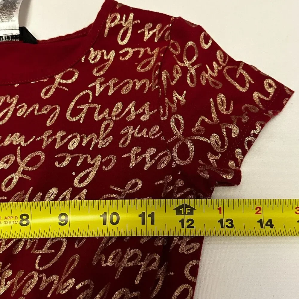 Guess Dress Girls 6X Red All Over Logo Print Short Sleeve Casual Skater Style‎